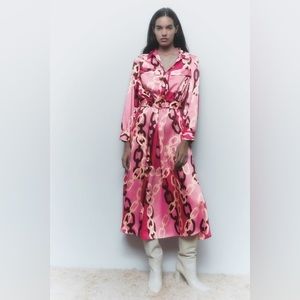 ZARA CHAIN PRINTED SHIRT DRESS
